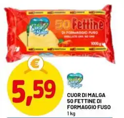 DPiù Cuor di malga 50 fettine di formaggio fuso offerta