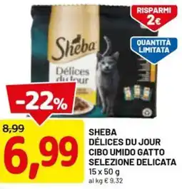 DPiù Sheba délices du jour cibo umido gatto selezione delicata offerta