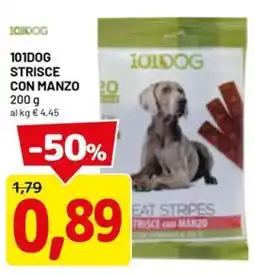DPiù 101dog strisce con manzo offerta