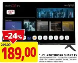 DPiù JCL 43WEBOS4K SMART TV offerta