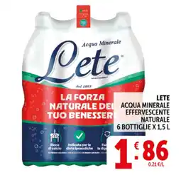 Deco Superstore Lete acqua minerale effervescente naturale offerta