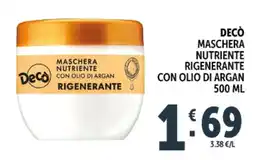 Deco Superstore Decò maschera nutriente rigenerante con olio di argan offerta