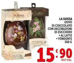 Deco Supermercati La suissa uovo di cioccolato con decorazioni di zucchero offerta