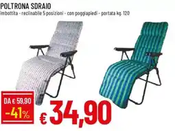 Galassia POLTRONA SDRAIO imbottita, reclinabile 5 posizioni offerta