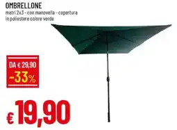 Galassia Ombrellone con manovella, copertura in poliestere colore verde offerta
