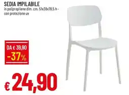 Galassia Sedia impilabile in polipropilene offerta