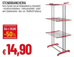 Galassia Stendibiancheria torre 3 piani con ali indipendenti e richiudibili offerta