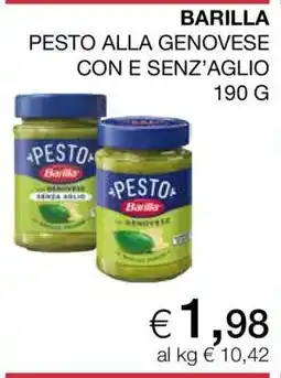 Coop BARILLA PESTO ALLA GENOVESE CON E SENZ'AGLIO offerta
