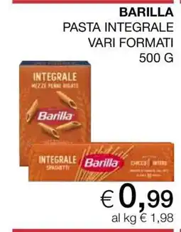 Coop BARILLA PASTA INTEGRALE VARI FORMATI offerta