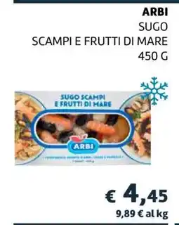 Coop ARBI SUGO SCAMPI E FRUTTI DI MARE 450 G offerta
