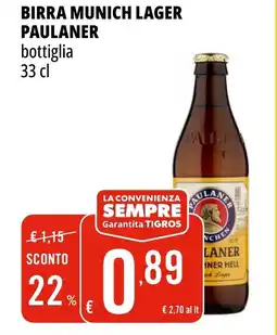 Tigros Birra munich lager PAULANER offerta