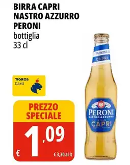 Tigros Birra capri nastro azzurro PERONI offerta