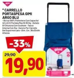 DPiù Carrello portaspesa gimi argo blu offerta