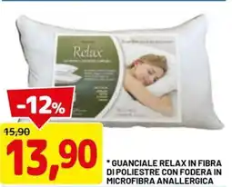 DPiù Guanciale relax in fibra di poliestre con fodera in microfibra anallergica offerta