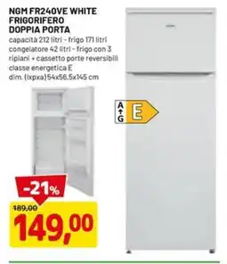 DPiù NGM FR240VE WHITE FRIGORIFERO DOPPIA PORTA offerta