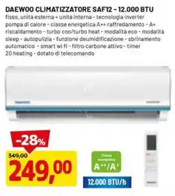 DPiù DAEWOO CLIMATIZZATORE SAF12-12.000 BTU offerta