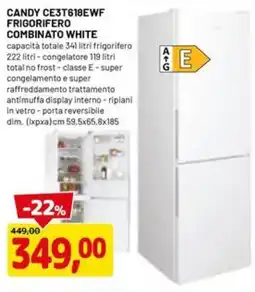 DPiù CANDY CE3T618EWF FRIGORIFERO COMBINATO WHITE offerta