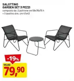 DPiù Salottino garden set 3 pezzi offerta