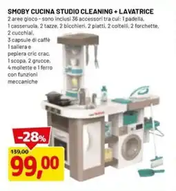 DPiù Smoby cucina studio cleaning + lavatrice offerta