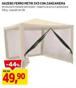 DPiù Gazebo ferro metri 3x3 con zanzariera offerta