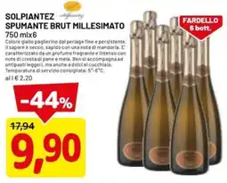 DPiù Solpiantez spumante brut millesimato offerta