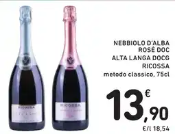 Spazio Conad Nebbiolo d'alba rosé doc alta langa docg RICOSSA offerta