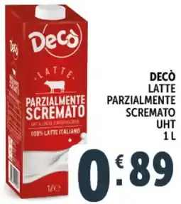 Deco Supermercati Decò latte parzialmente scremato uht offerta