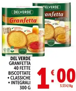 Deco Supermercati Del verde granfetta 40 fette biscottate offerta