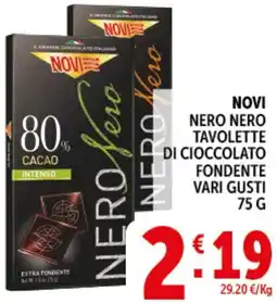 Deco Supermercati Novi nero nero tavolette di cioccolato fondente offerta