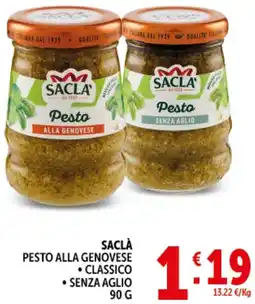 Deco Supermercati Saclà pesto alla genovese offerta