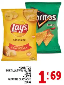 Deco Supermercati Doritos tortillas lay's patatine classiche offerta