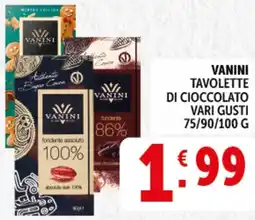 Deco Supermercati Vanini tavolette di cioccolato offerta