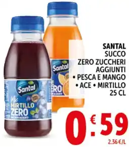 Deco Supermercati Santal succo zero zuccheri aggiunti offerta