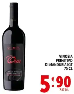 Deco Supermercati Vinosia primitivo di manduria igt offerta