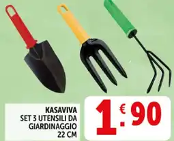 Deco Supermercati Kasaviva set 3 utensili da giardinaggio offerta