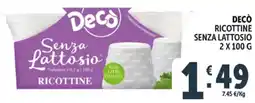 Deco Supermercati Decò ricottine senza lattosio offerta