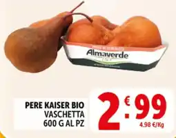 Deco Supermercati Pere kaiser bio vaschetta offerta