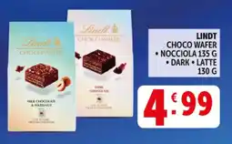 Deco Supermercati Lindt choco wafer nocciola dark latte offerta