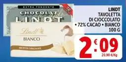 Deco Supermercati Lindt tavoletta di cioccolato offerta