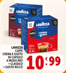 Deco Supermercati Lavazza caffè crema e gusto 36 capsule a modo mio offerta