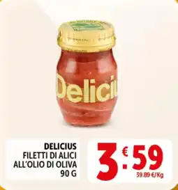 Deco Supermercati Delicius filetti di alici all'olio di oliva offerta