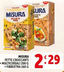 Deco Supermercati Misura fette croccanti multicereali fibrextra offerta