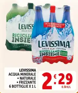 Deco Supermercati Levissima acqua minerale naturale frizzante offerta