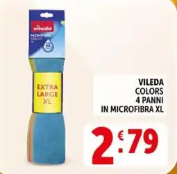 Deco Supermercati Vileda colors 4 panni in microfibra XL offerta