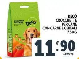 Deco Supermercati Decò crocchette per cane con carne e cereali offerta