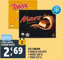 Deco Supermercati Ice cream 4 snack gelato MARS TWIX offerta