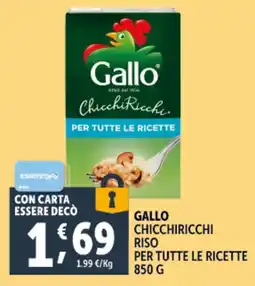 Deco Supermercati Gallo chicchiricchi riso per tutte le ricette offerta