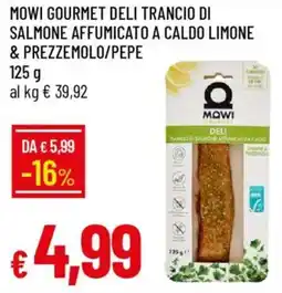 Galassia Mowi gourmet deli trancio di salmone affumicato a caldo limone & prezzemolo/pepe offerta
