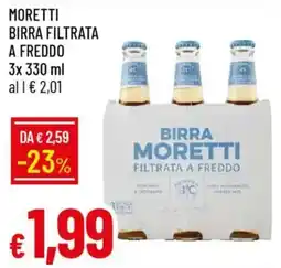 Galassia Moretti birra filtrata a freddo offerta