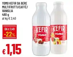 Galassia Yomo kefir da bere multifrutti/caffè/ vaniglia offerta